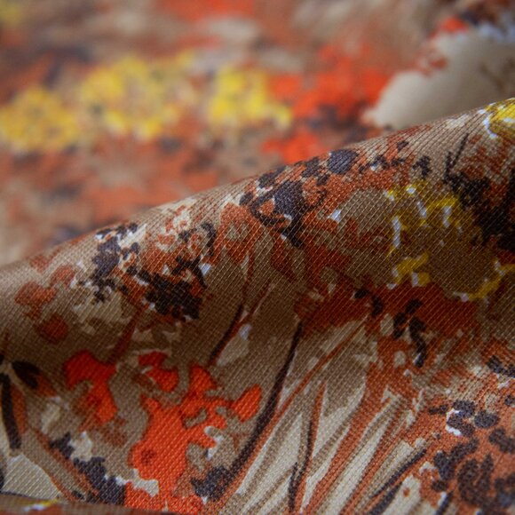 2 Vintage Retro 70s Pinch Pleat Floral Curtain Panels 82" Long *Stains On Back* - Picture 5 of 9